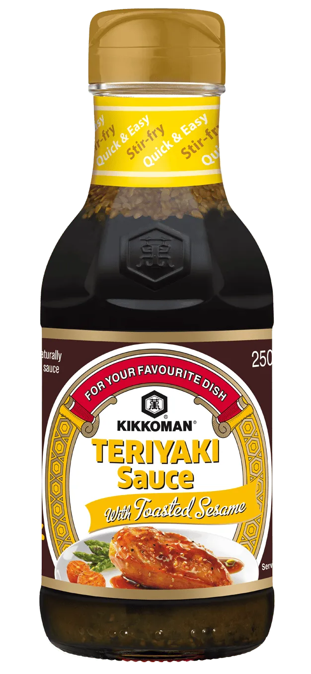 Kikkoman Paahdetuilla seesaminsiemenillä maustettu Teriyaki-kastike 250 ml pullo
