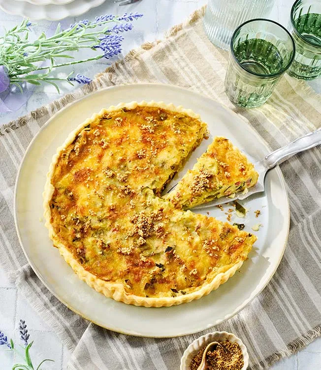 Quiche Lorraine purjolla ja pekonilla