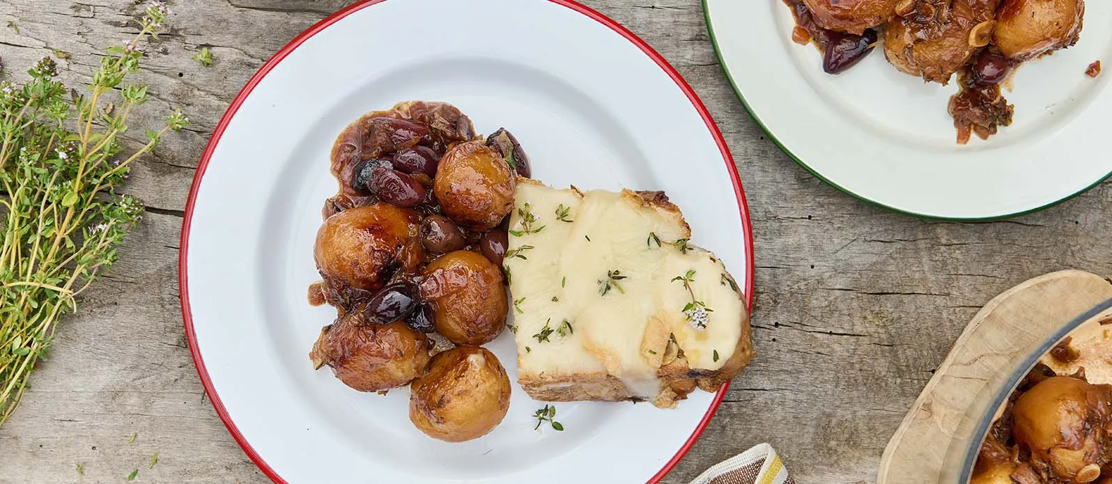 Peruna-oliivipata ja raclette-juustoa